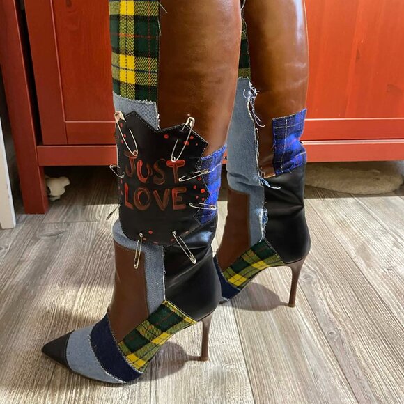 MIMOSA OPHELIA - Multicolour Leather And Fabric fashion boots - Picture 1 of 11